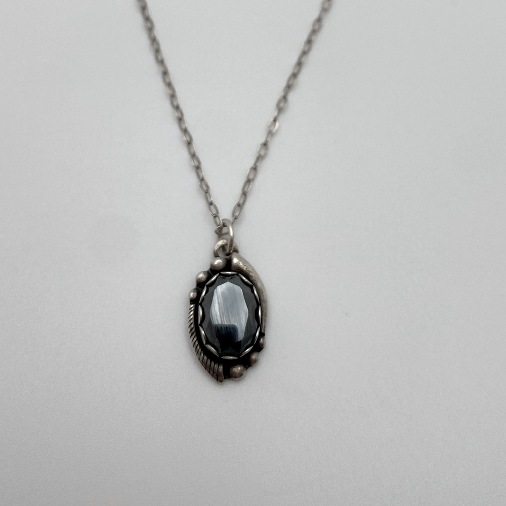 Vintage Sterling Silver 925 Gemstone Necklace